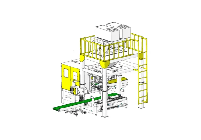 Automatic bagging machine technical illustration